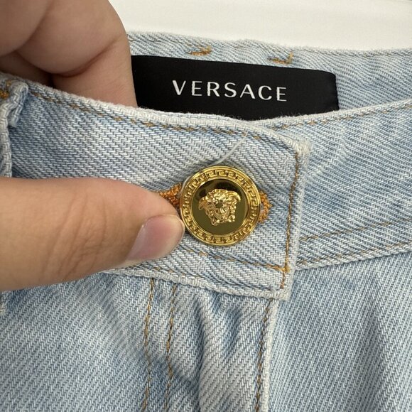 Versace Women's Denim with Heritage Print Jeans Size 28 US 1003366 NWT - Picture 7 of 11